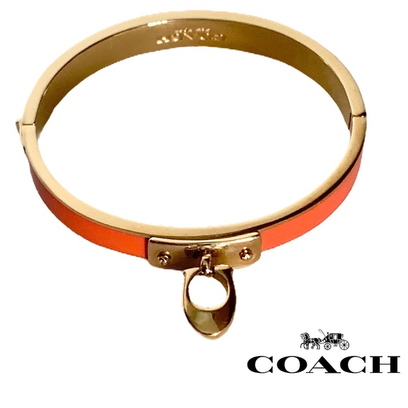 COACH Signature Charm Hinged Bangle Bracelet